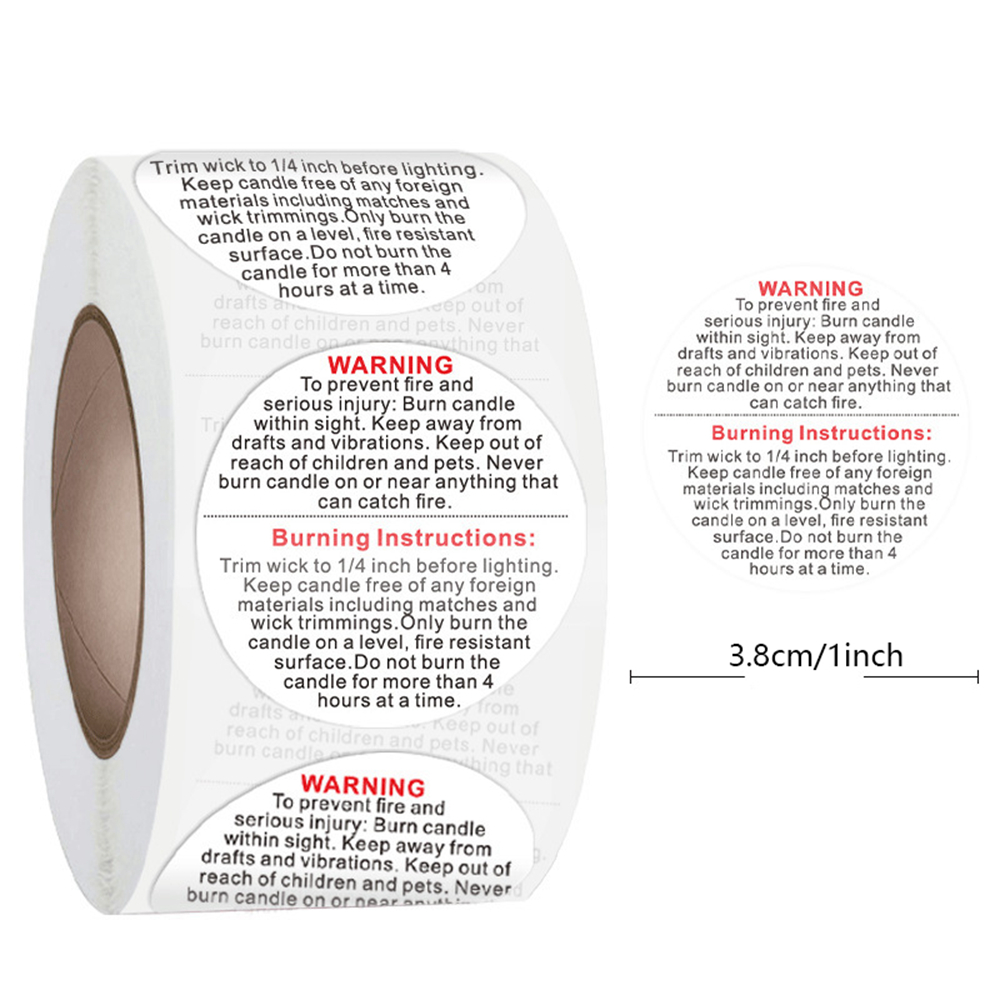 100pcs White Candle Warning La - Candle Warning Label 评论和价格
