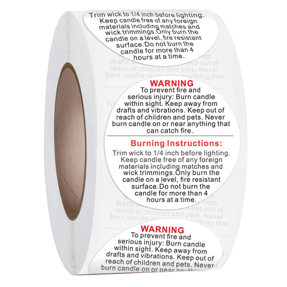 500Pcs White Candle Warning La - Candle Warning Label 评论和价格