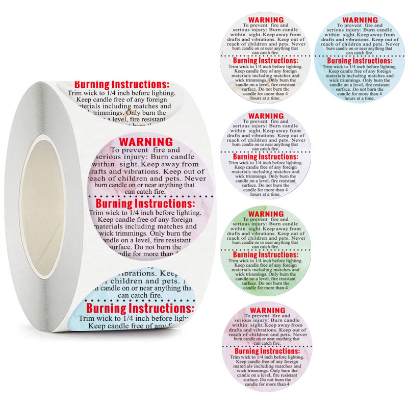 500Pcs Warning Labels Candle J - Candle Warning Label 评论和价格