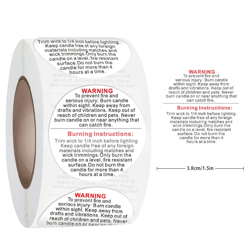 500Pcs Candle Warning Label La - Candle Warning Label 评论和价格